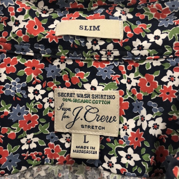 Stretch Secret Wash Organic Cotton Poplin mens floral button down 🌺 - Picture 5 of 9